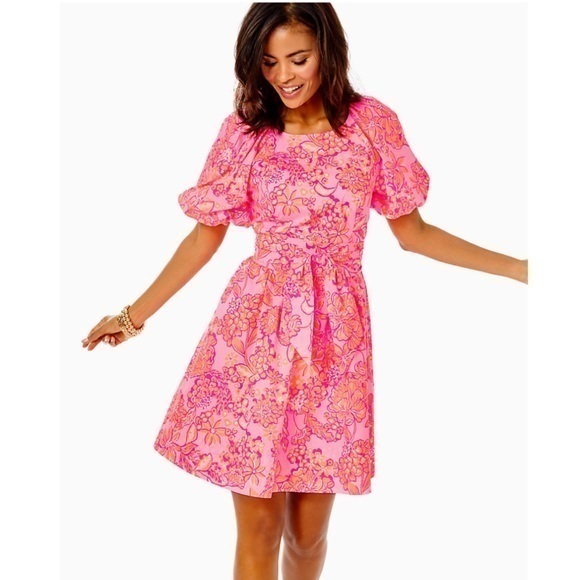 Lilly Pulitzer Dresses & Skirts - NWT lilly pulitzer knoxlie elbow sleeve mandevilla baby days bloom dress size 6